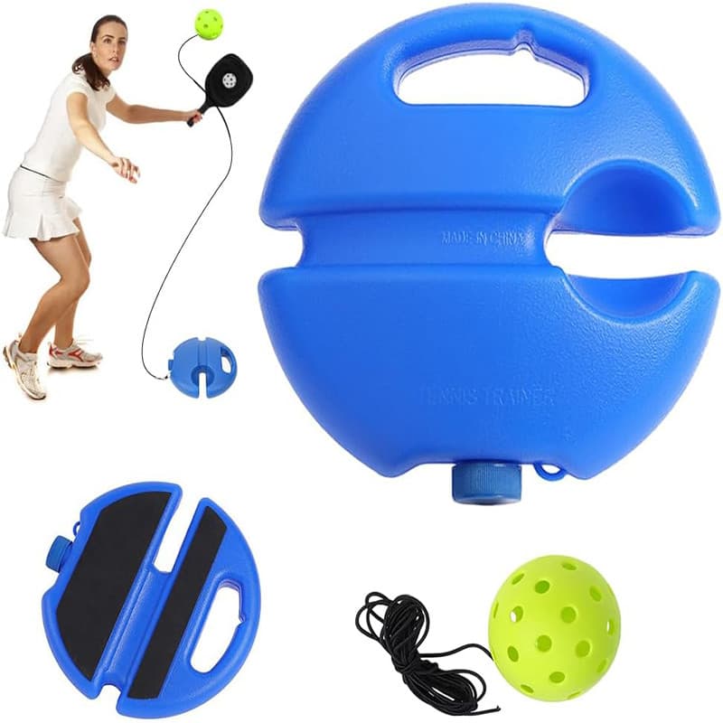 Pickleball Tennis Trainer Solo Practice Bola De Rebote Com Corda E Base Preenchível Ponderada Equipamento De Treinamento
