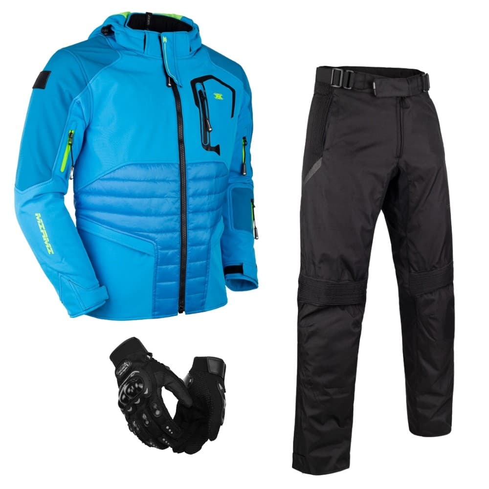 Conjunto Moto Masculino Puffer Texx Miami Azul Calça Ronin