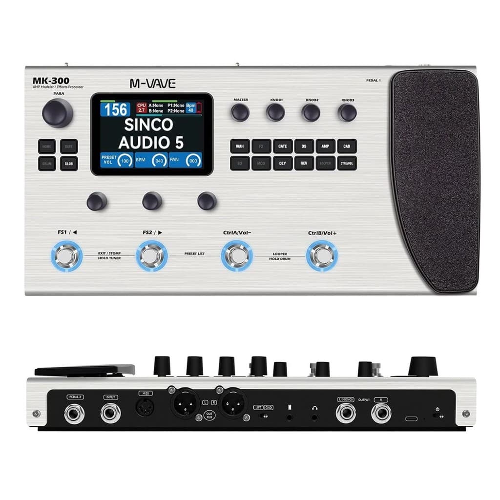 Pedaleira para Guitarra Multi Efeitos M-vave MK300