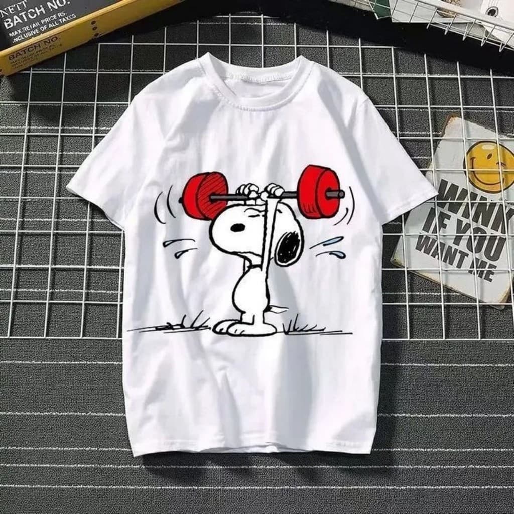 Br.Moonlight Camiseta Feminina Unissex Oversized Streetwear Estampa Snoopy Peso Leve Branca Blusa