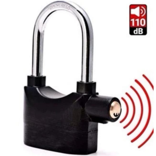 Cadeado com Alarme Sonoro Grande Anti Furto Para Bicicleta Moto