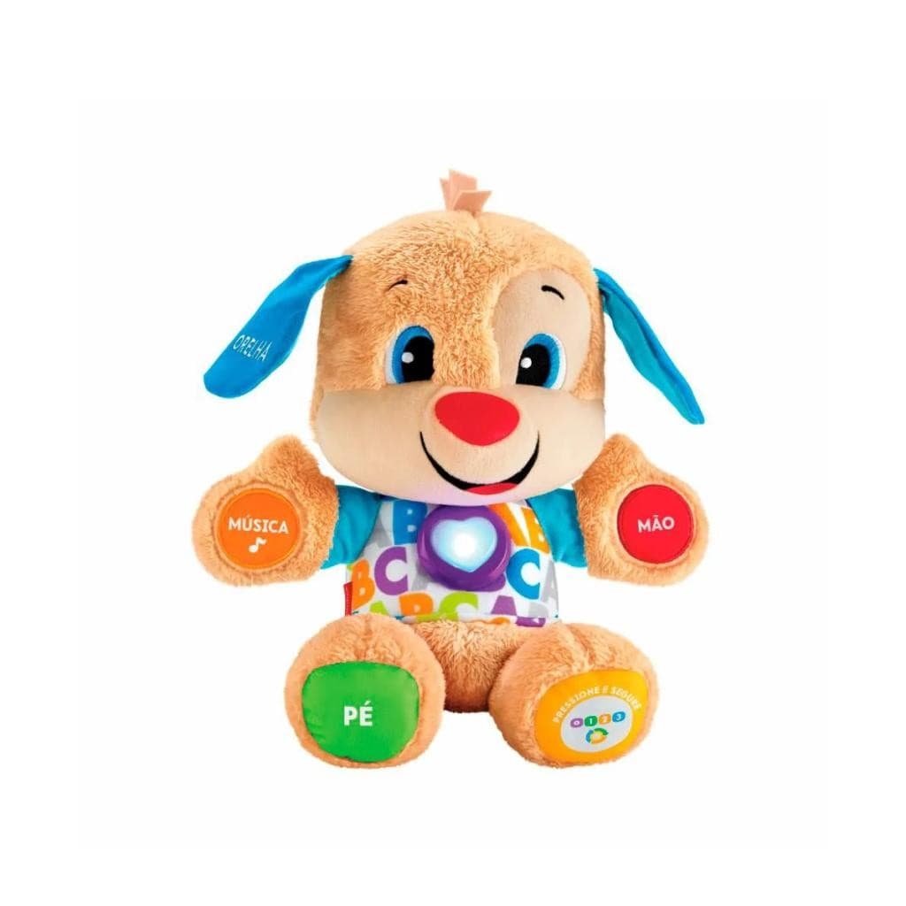 Cachorrinho Smart Stages Fisher-Price: Pelúcia Educativa para Bebês com Luz e Músicas