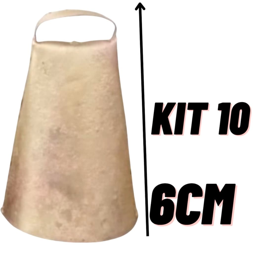 kit 10 Sino chocalho de latão pequeno Sincerro para Cabras Bode Cabritos  pequeno 6cm