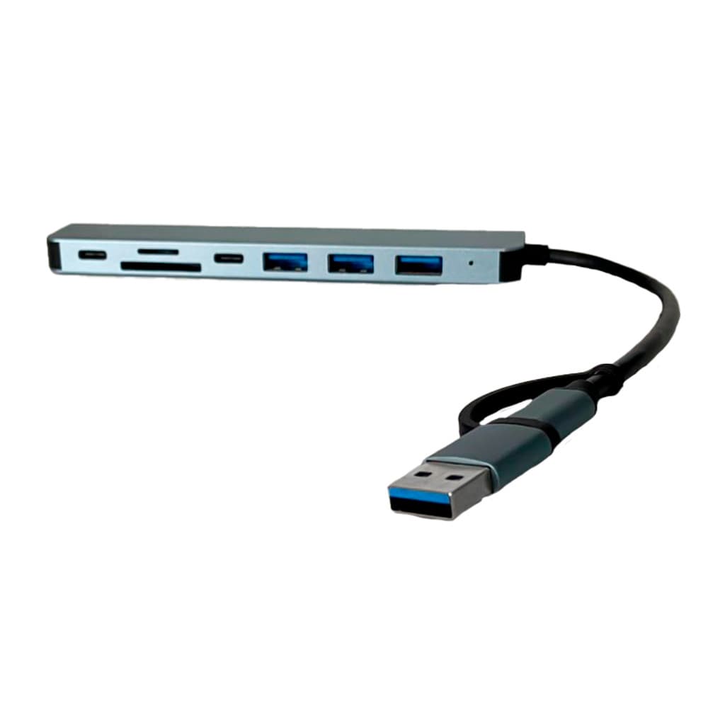 Hub Adaptador USB C 8 em 2 USB 3.0 TIPO C SD TF