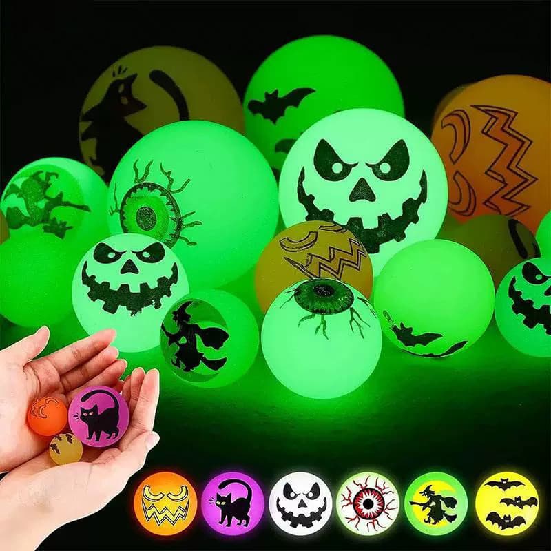 Bolas Saltitantes Luminosas De Halloween Que Brilham No Escuro , Brinquedos , Decoração , Festa