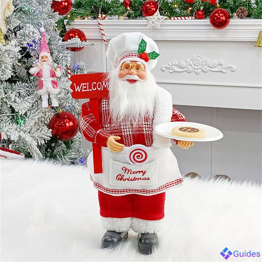 Personagem de Chef de Natal do Papai Noel Decoração Feliz Ornamento de Mesa de Natal Papai Noel para Decoração de Mesa d