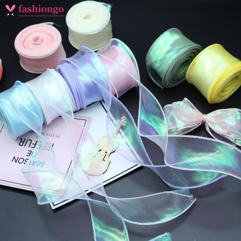 FASHIONGO Fita De Fio De Organza , 10 Metros/Rolo , Material De Embalagem De Flores , Florista Floral , Suprimentos De E