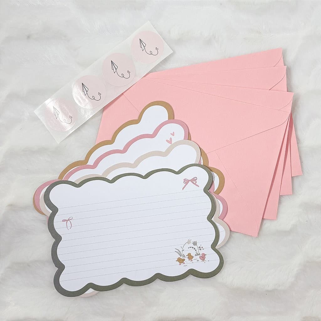 Kit Cartões 8un + 4 envelopes Cottagecore Grafitte