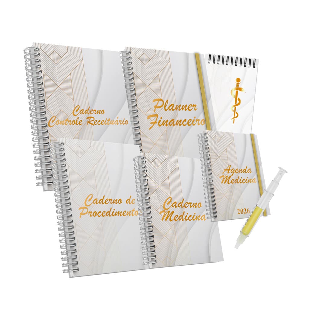 KIT AGENDAS E CADERNOS PARA MEDICO KIT DE MEDICINA