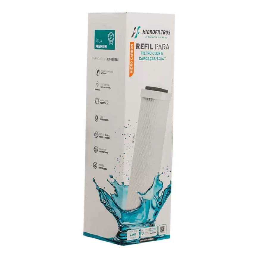 Refil Carbon Block Para Filtro Ap 2300 9. 3/4 Para Filtro Cânovas Carvão Ativado Hidrofiltros