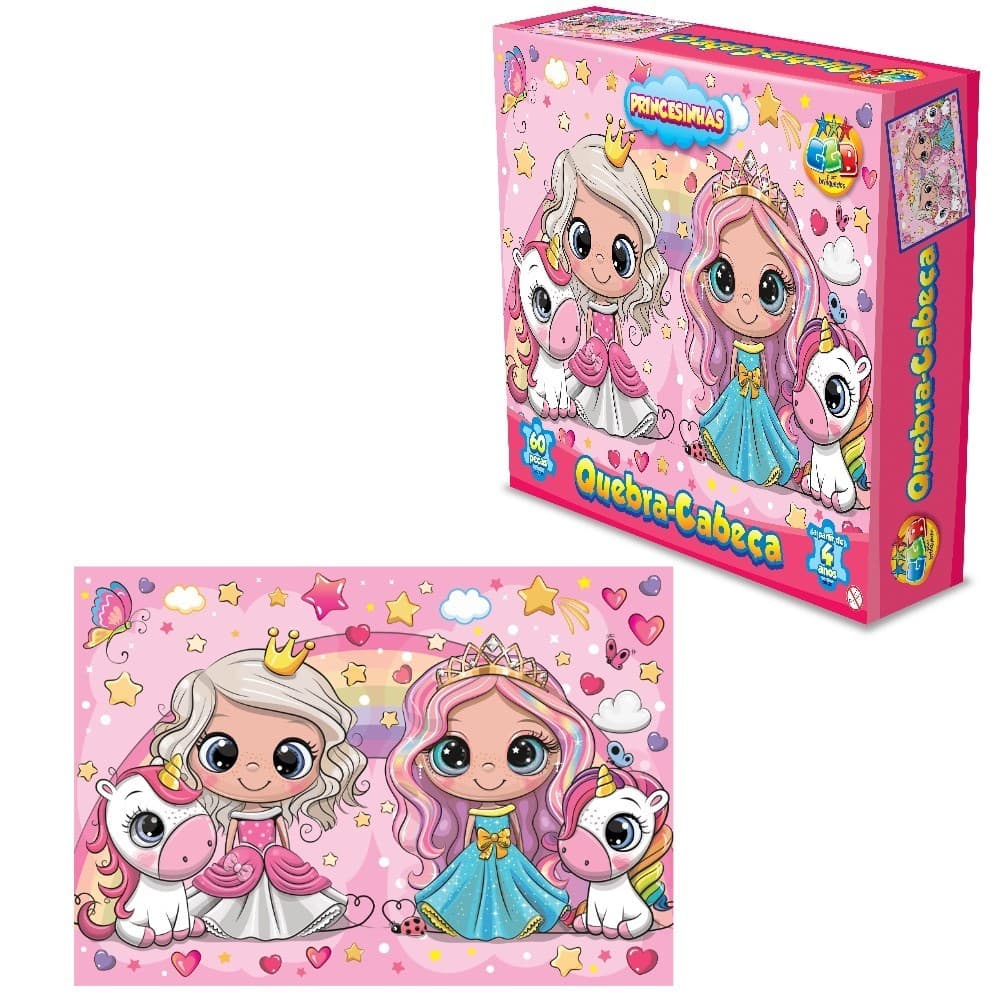 Quebra Cabeça Infantil Princesinhas Puzzle 60 Peças