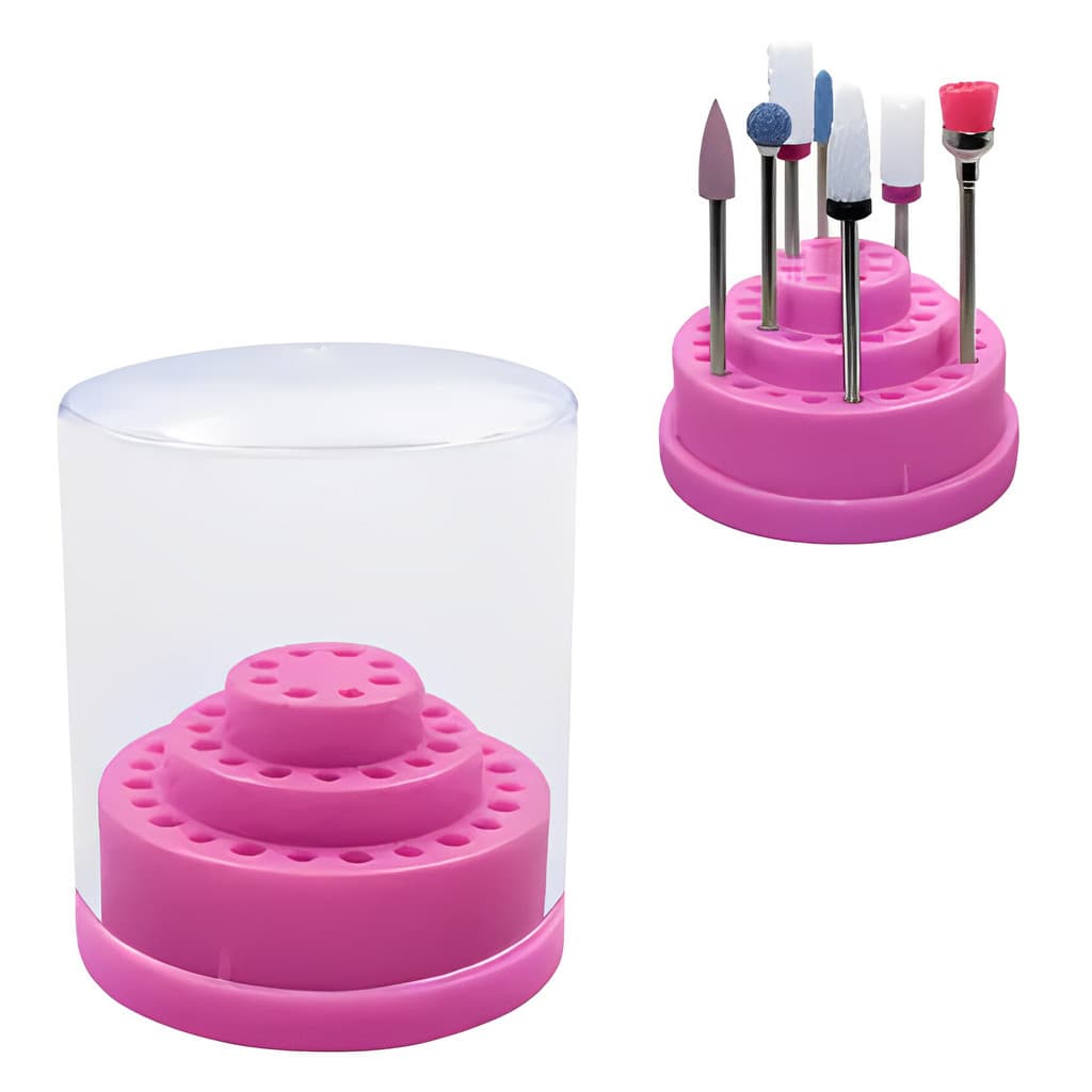 Mini Porta Brocas Suporte C/ 48 Furos Organizador Para Unha