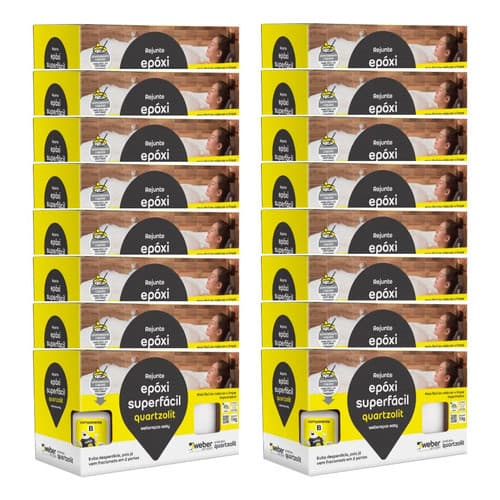 Kit 16 Rejunte Epóxi Super Fácil 1 Kg Impermeável Quartzolit - Várias Cores