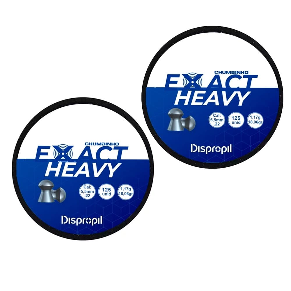 Kit 2x Chumbinho / Chumbo Exact Heavy 5.5mm 125un Dispropil