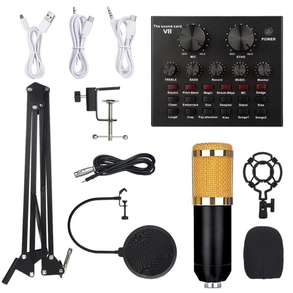 Kit Interface Mesa V8 + Microfone Bm800 Com Braço Articulado MTV8 (12)