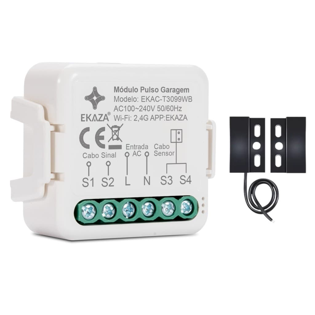 Interruptor Inteligente Portão Garagem Wifi Pulso Sensor Fechadura Relé Tuya Alexa Automação App