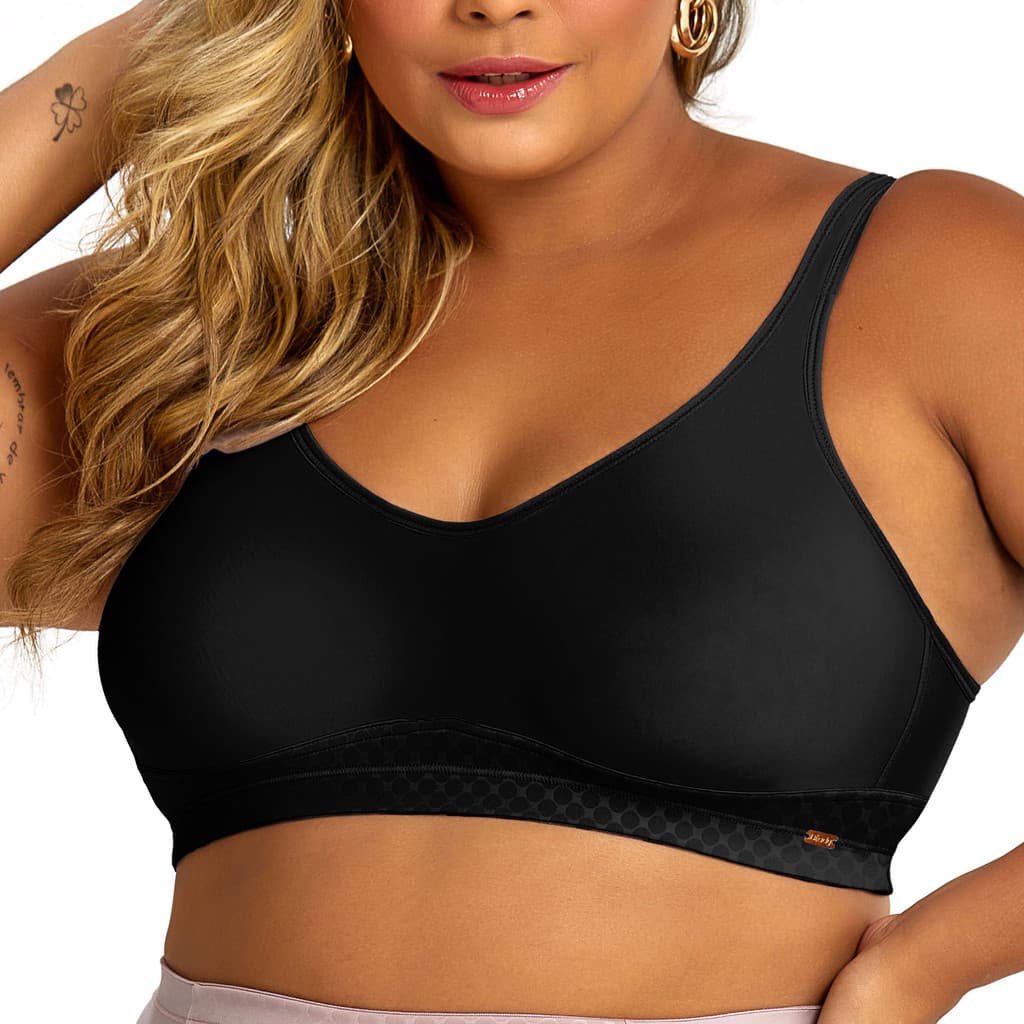 Sutiã Top Sem Bojo Moldado Reforçado Alça Larga Plus Size