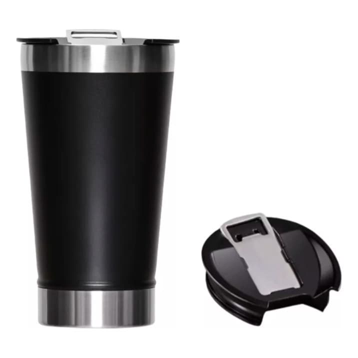 Copo Térmico 473ml Tampa bridor De Cerveja Aço Inox Premium