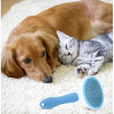 Escova Pelos Pet Rasqueadeira Automatica Gato Cachorro Pets Auto Limpante - HM6748