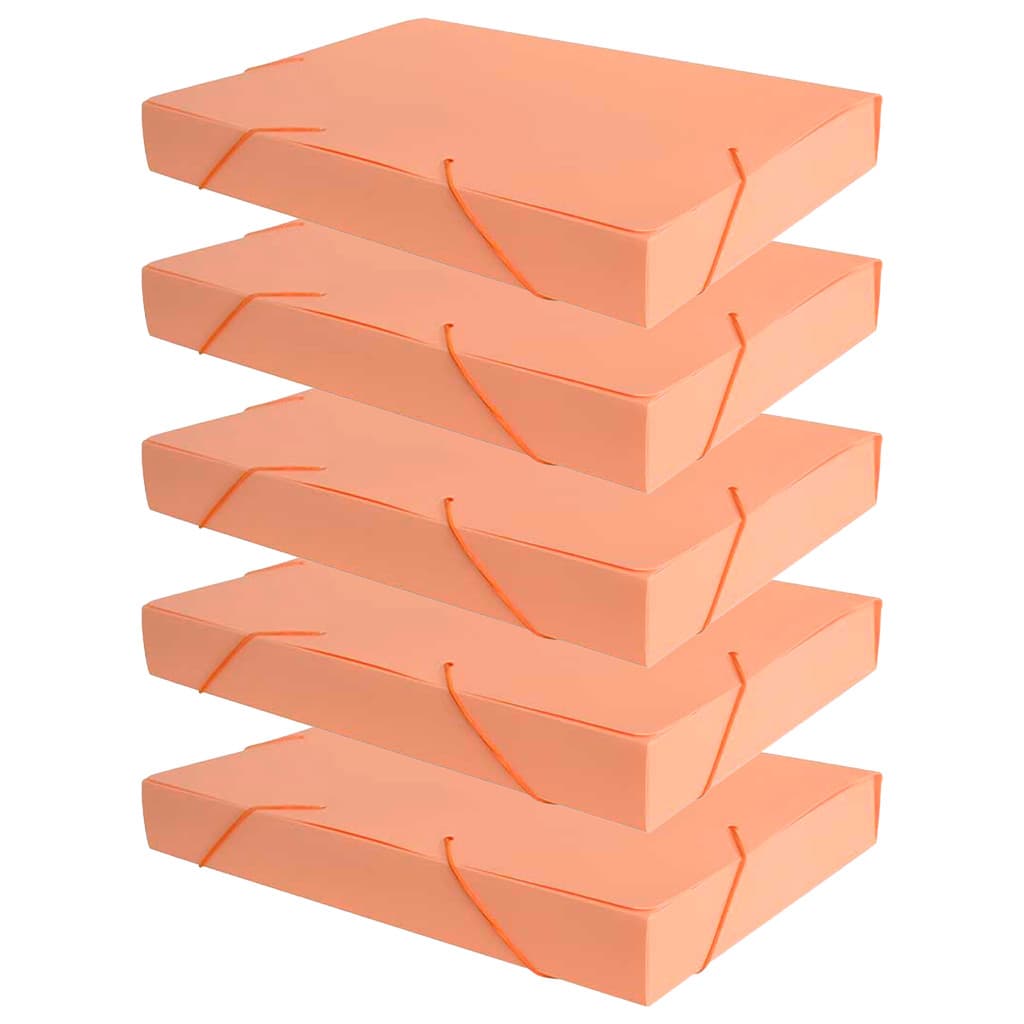 Pasta Laranja Pastel A4 com Aba e Elástico 1424 - 5 Unidades