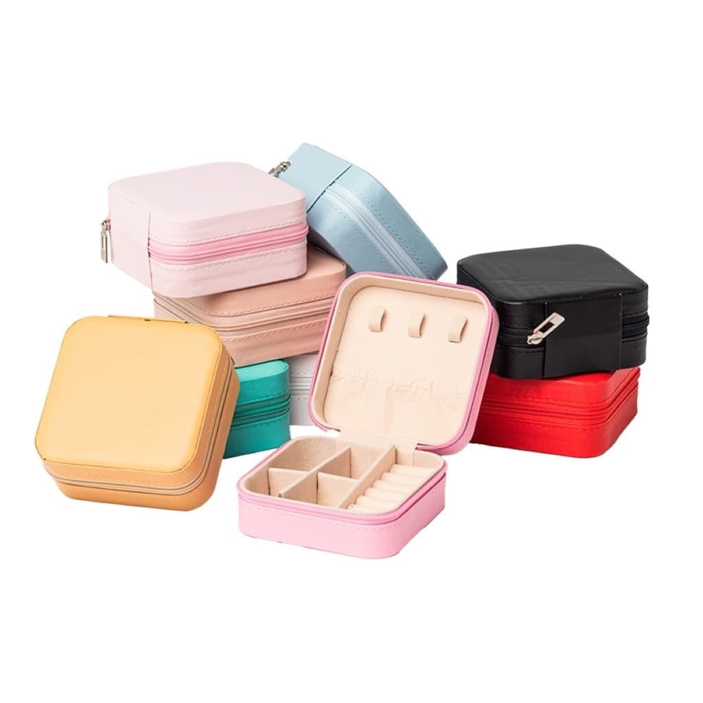 Porta Joias Portátil para Bolsa Viagem Caixa de Armazenamento Anel Colar Pulseiras Brincos Pingentes