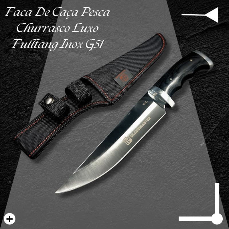 Faca Multiuso Churrasco Luxo Fulltang Inox G51