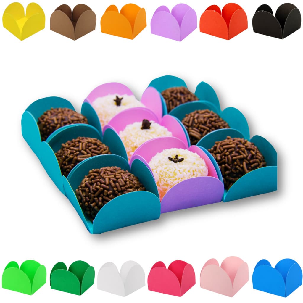 250/500/750/1000 Forminhas para Doces Docinhos Porta Forminha 4 Pétalas Brigadeiro Festa Aniversário