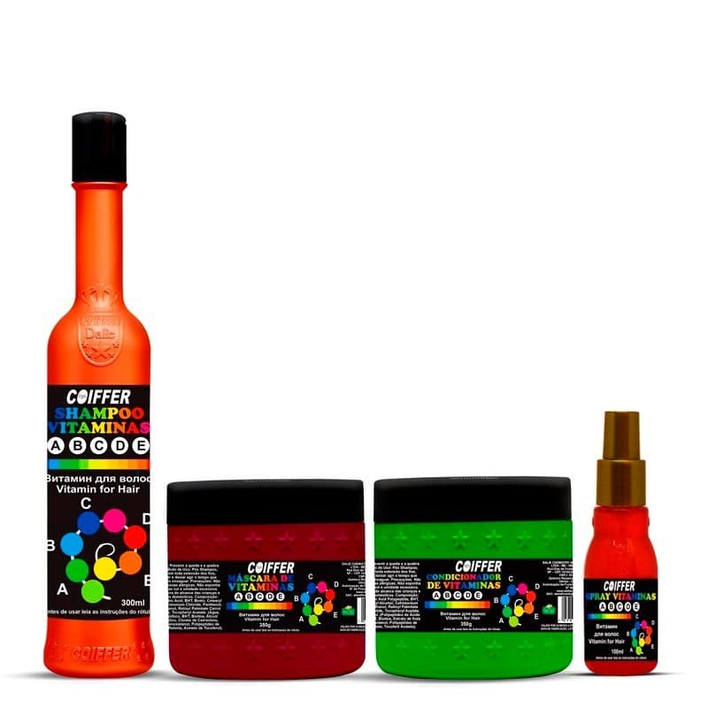 Kit Vitaminas Coiffer Evita Quebra e Queda 4 passos