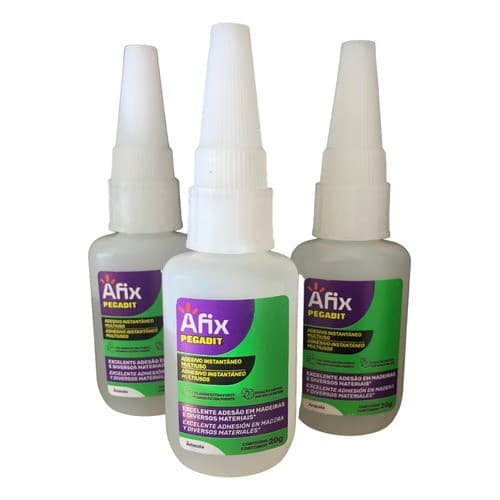 Kit Com 3 Adesivos Instantâneo Afix 20g Colagem Rápida Cola