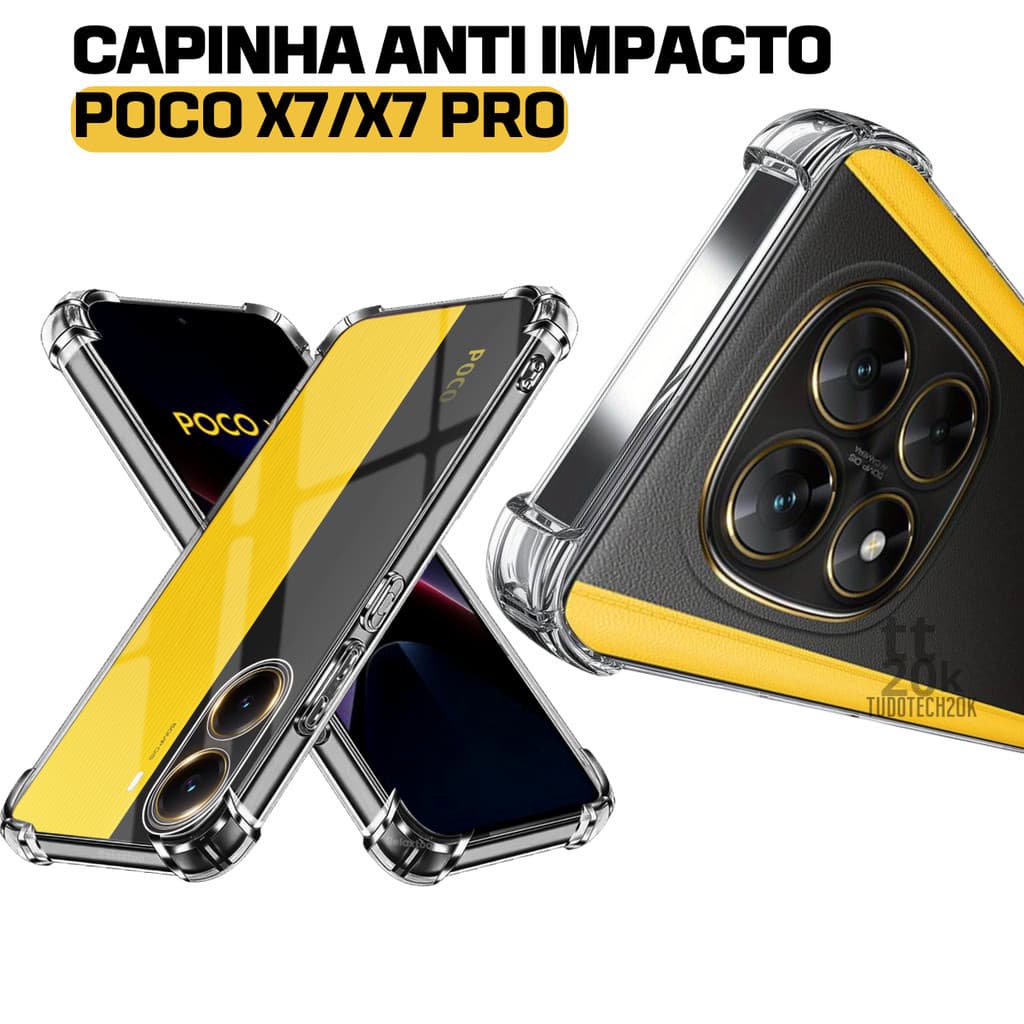 Capinha Transparente Xiaomi Poco X7 Ou Poco X7 Pro 5g Com Borda De Proteção Flexivel
