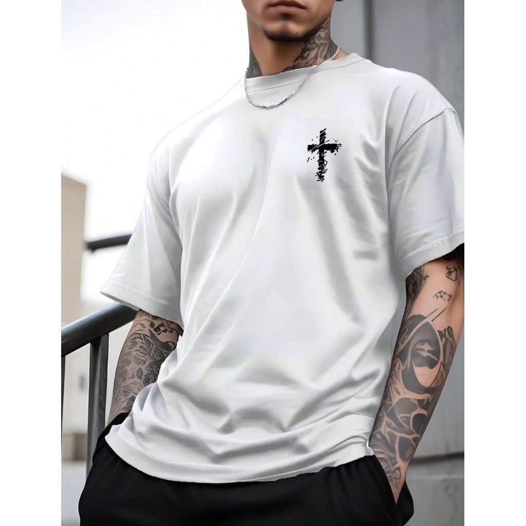 Camiseta Streetwer Cruz Varias Cores Tumblr Unissex Algodão Camisa Estampada  Trend Box Mania