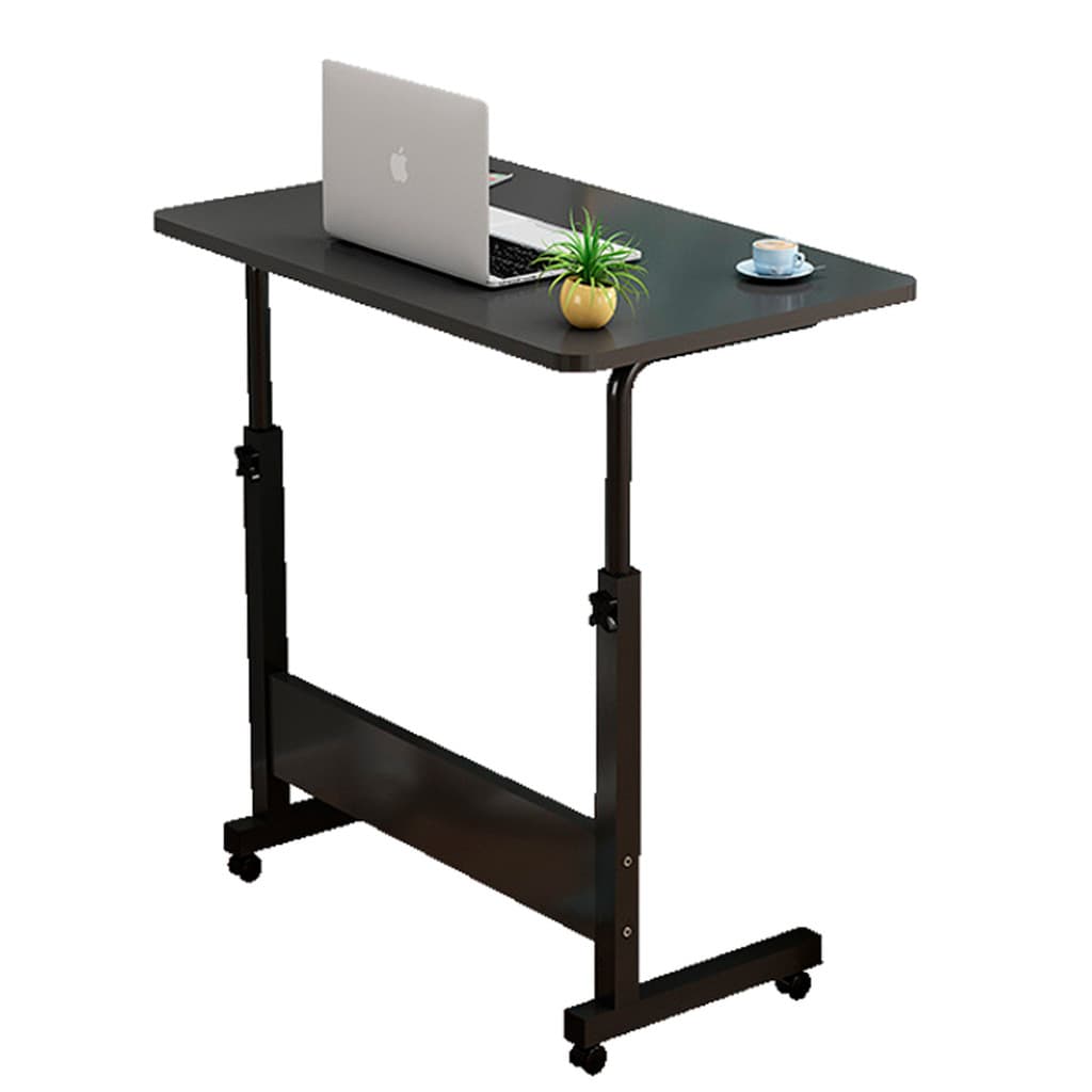 Mesa Para Notebook Laptop com Altura Ajustável e Rodinhas com Travas Preta