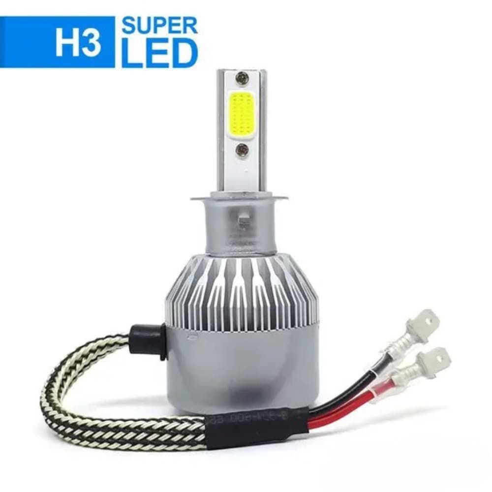 Par de Lâmpada AutomotivA LED C6 H3 Farol de Carro Alta Potência e Desempenho