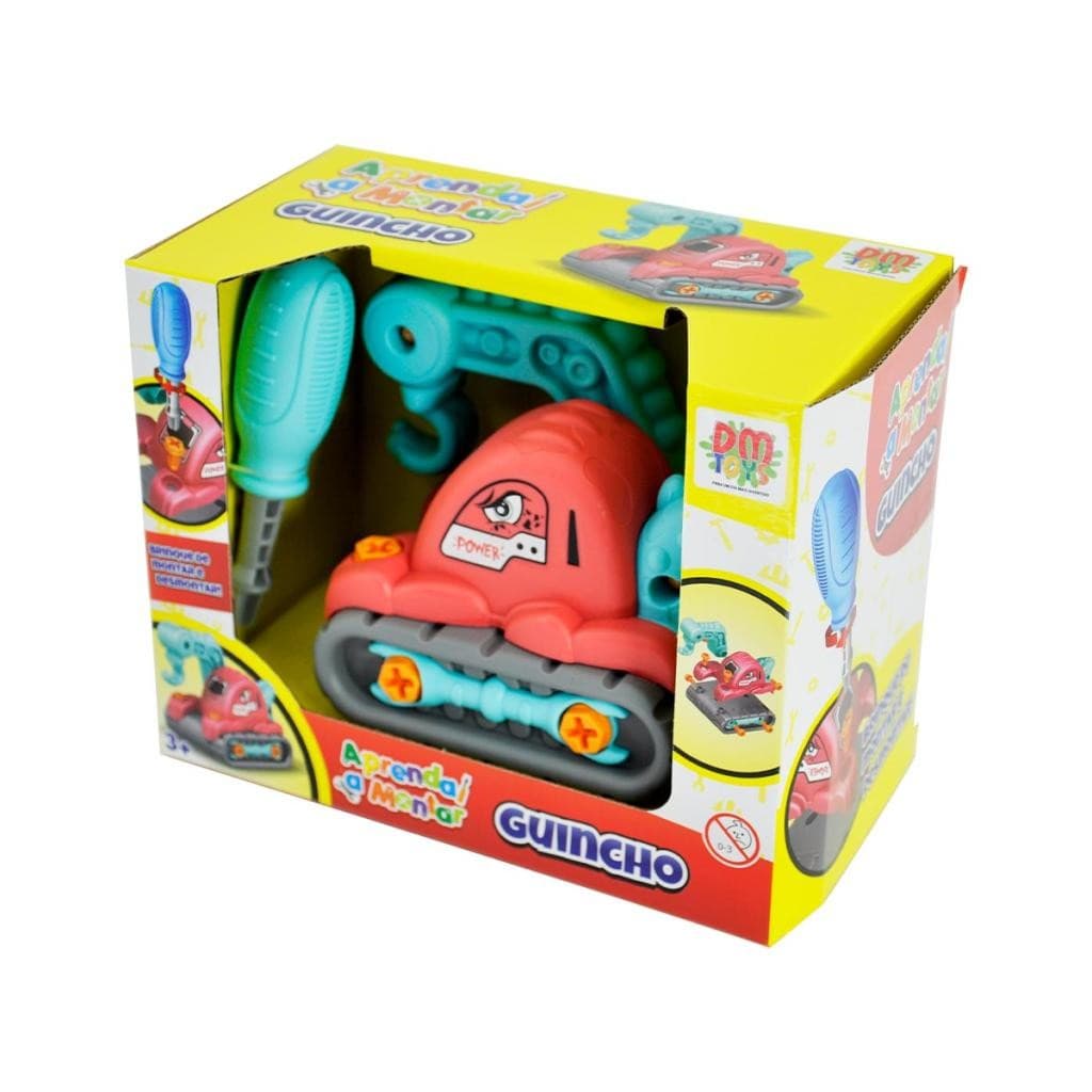 Carrinho Aprenda a Montar Dinossauro Guincho - DM Toys DMT6325 para Crianças a Partir de 3 Anos