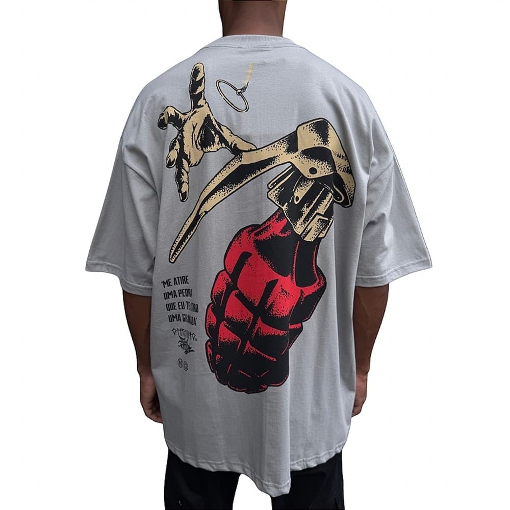 Camiseta Oversized Chronic x Thaíde Granada Cinza