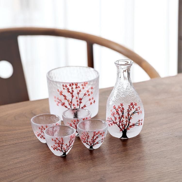 Conjunto De Vidro Para Garrafa De Saquê Criativo Copo De Flor Japonesa