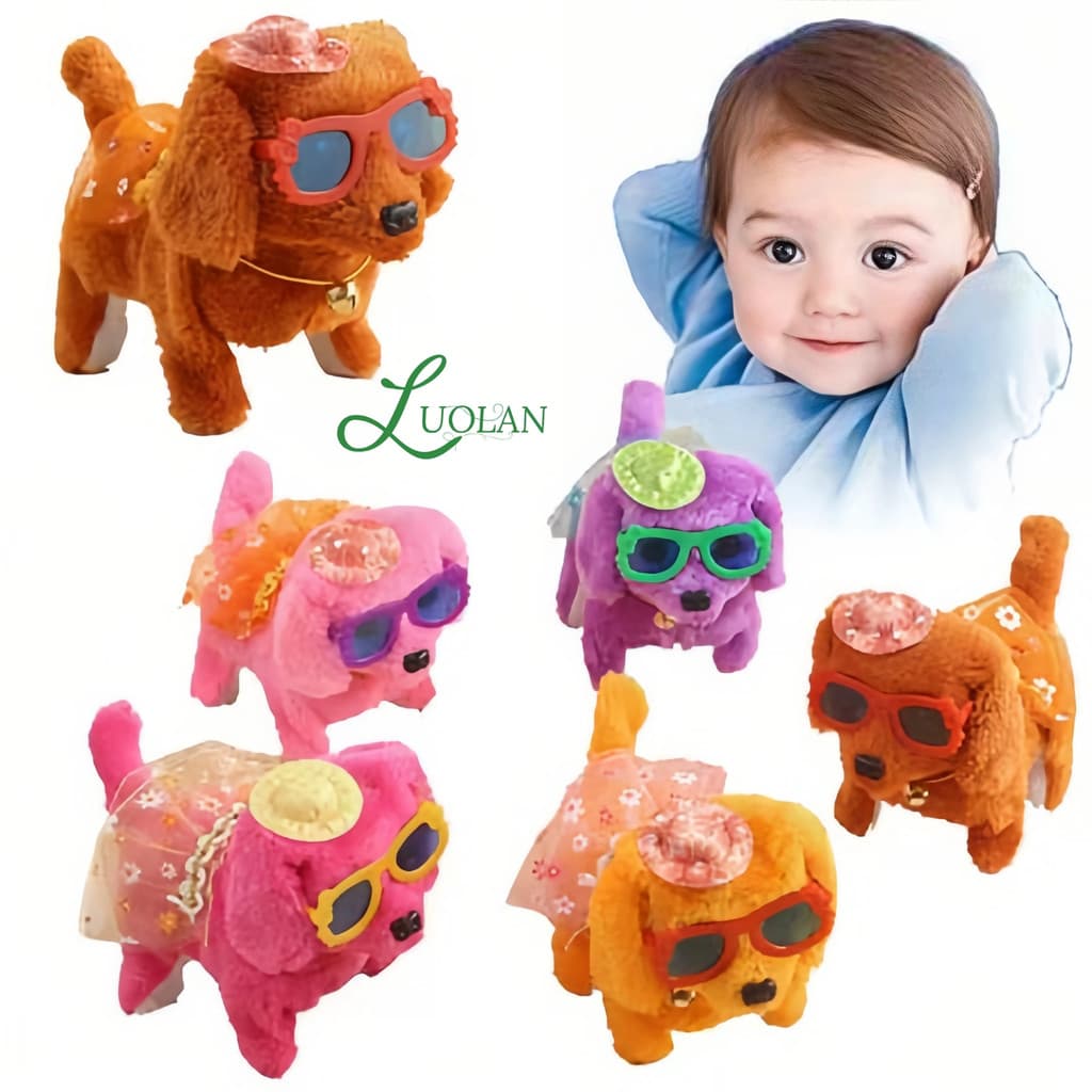 Cachorrinho de Brinquedo que Anda e Late - Com Óculos que Acendem