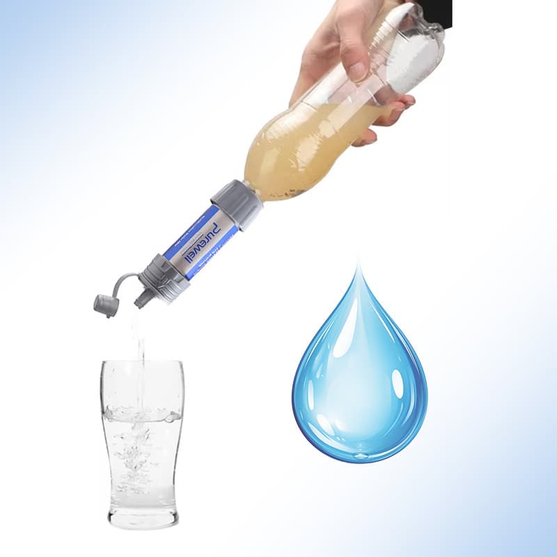 Purificador de água externo ultrafiltração membrana purificação de água canudo bebida direta mini filtro portátil