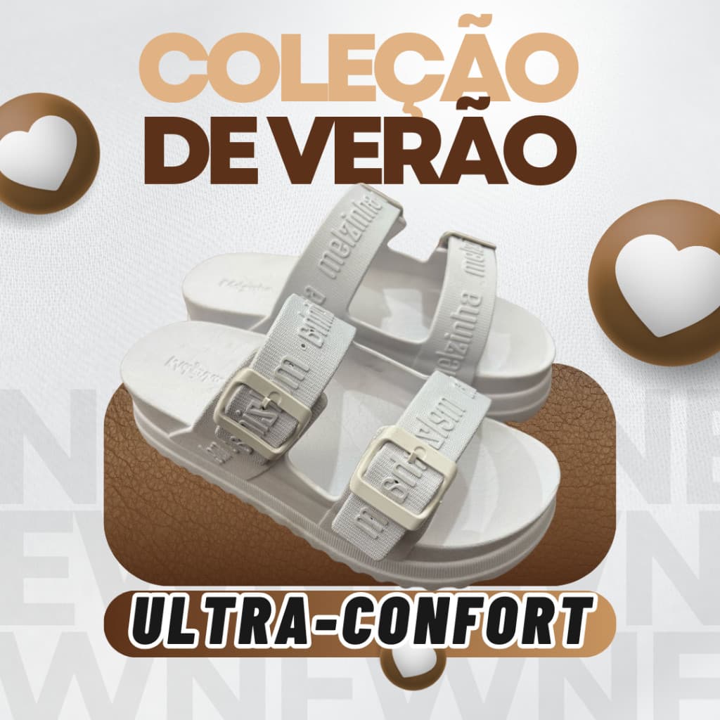 Chinelo Papete Mell Slide Lançamento  Leve Maciez Conforto Verão