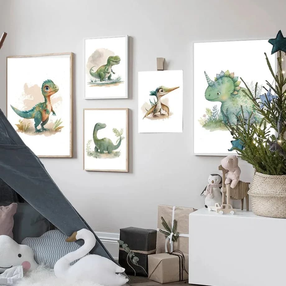 Quadro Decorativo GRANDE Alta Resolução Para Sala Quarto Quadro Infantil Coleção Dinossauros