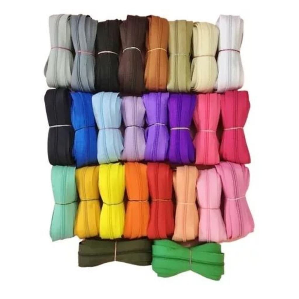 5 Metros - Zíper de Nylon nº5/6 Coloridos | Para Bolsas, Mochilas, Confecção, Artesanato em Geral e Costura – Atacado