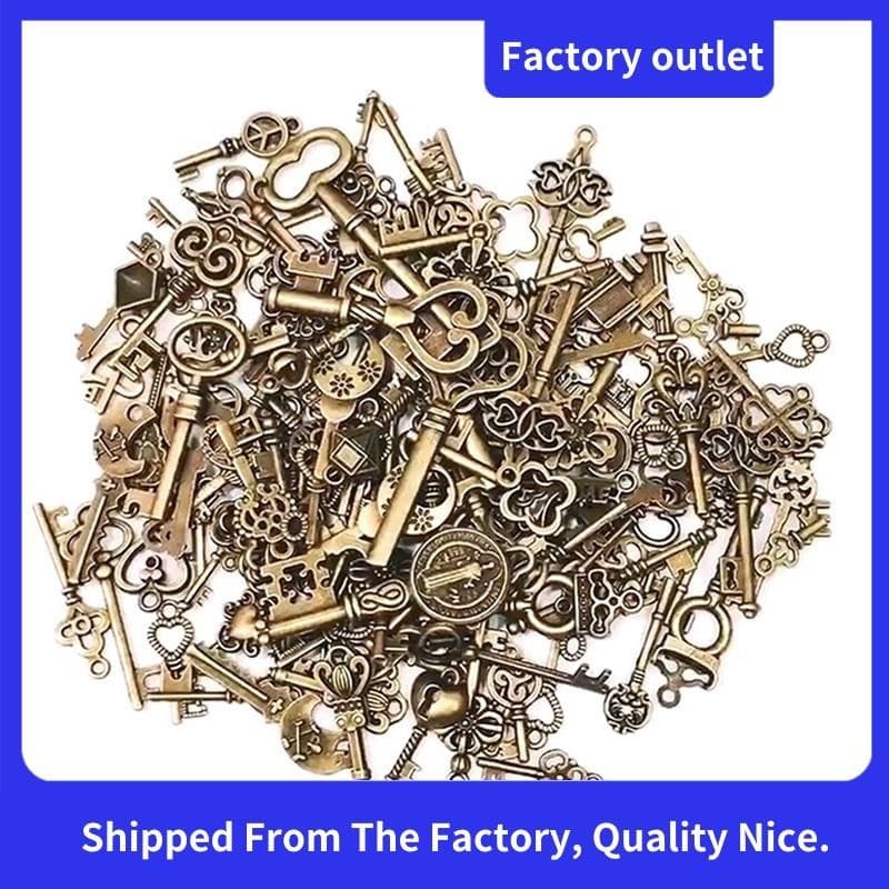 125 Peças Retro Bronze Antigo Latão Vintage Visual Decorativo Pingente Chave De Fechadura Steampunk Charmes Jóias