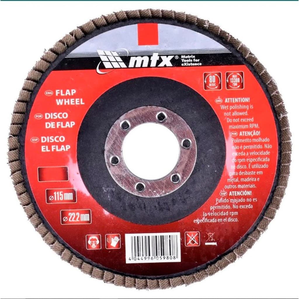 Disco Flap 4.1/2" Grão 40 Conico Fibra MTX 740279