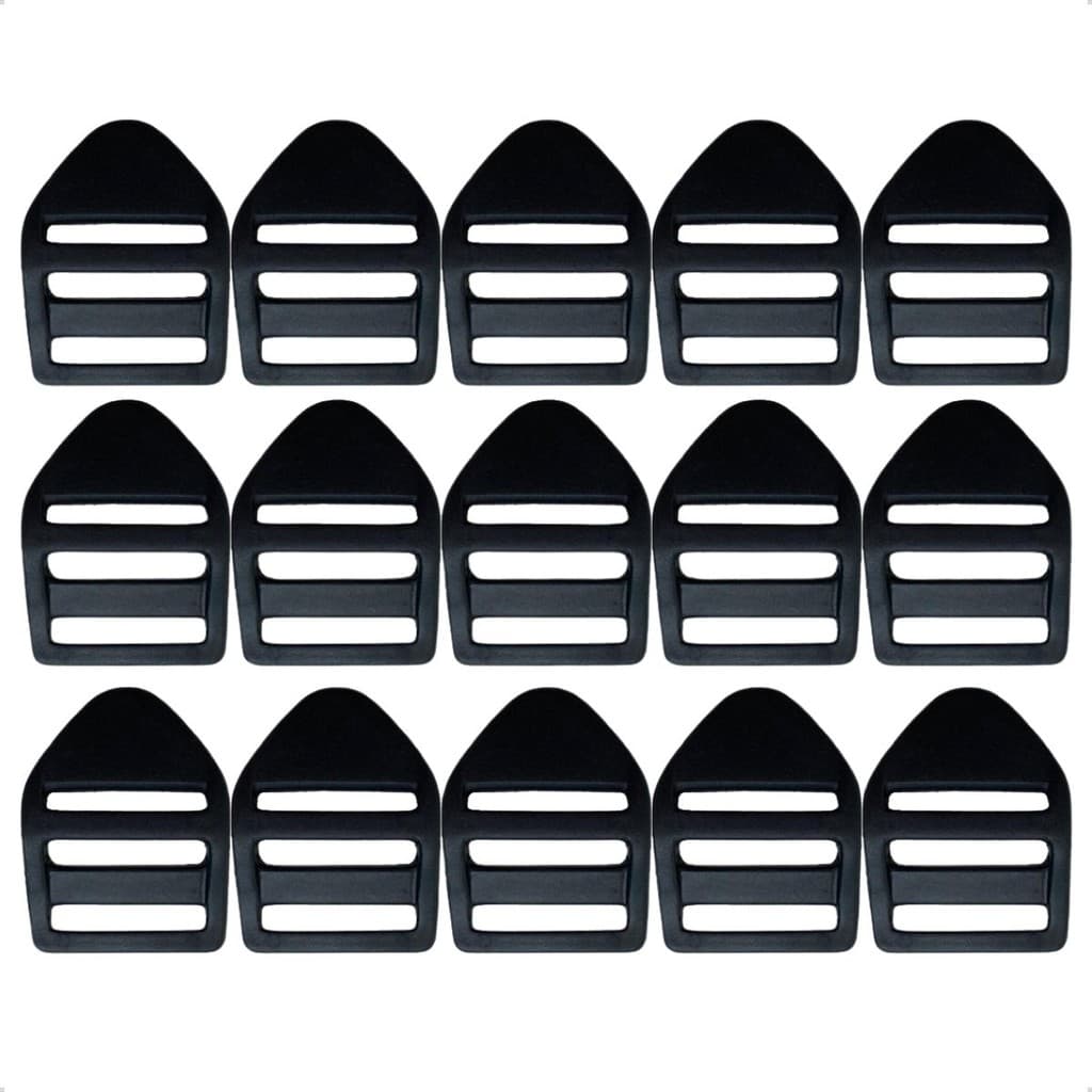 Kit com 100 Unidades de Regulador Castelinho 25mm - Modelo Ideal para Ajuste de Alças de Mochilas, Bolsas, Malas e Acessórios Diversos - Feito em Plástico de Alta Resistência, Perfeito para Confeccionar e Reforçar Alças em Produtos Artesanais