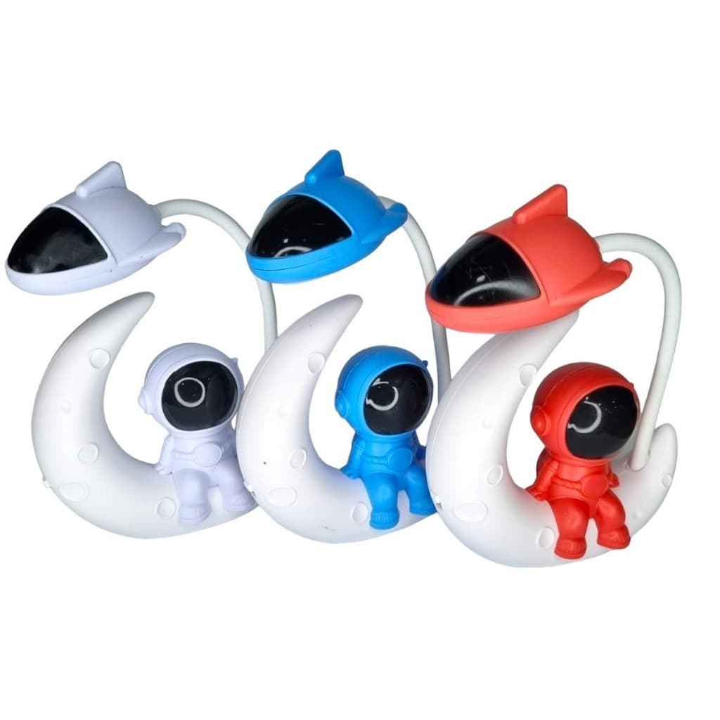 Luminária LED de Mesa Astronauta Linda Em 3 Cores Carregamento USB Acompanha Cabo