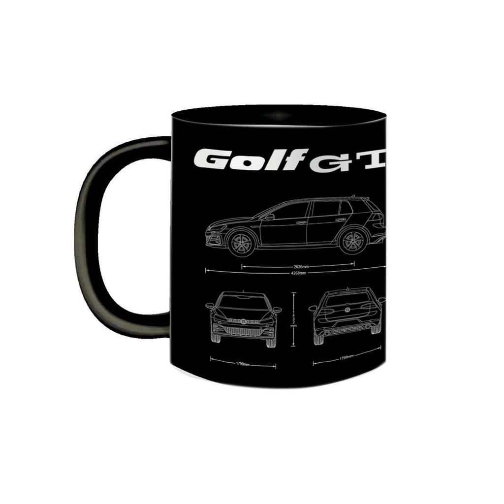 Caneca Porcelana Premium Carros Vw Golf GTI 325mL