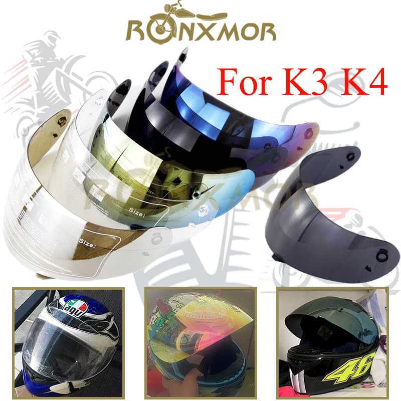 RONXMOR 1PC Capacete Da Motocicleta Escudo Facial Completo Viseira Lente Motocross Capacetes De Moto Solar Para K3 K4