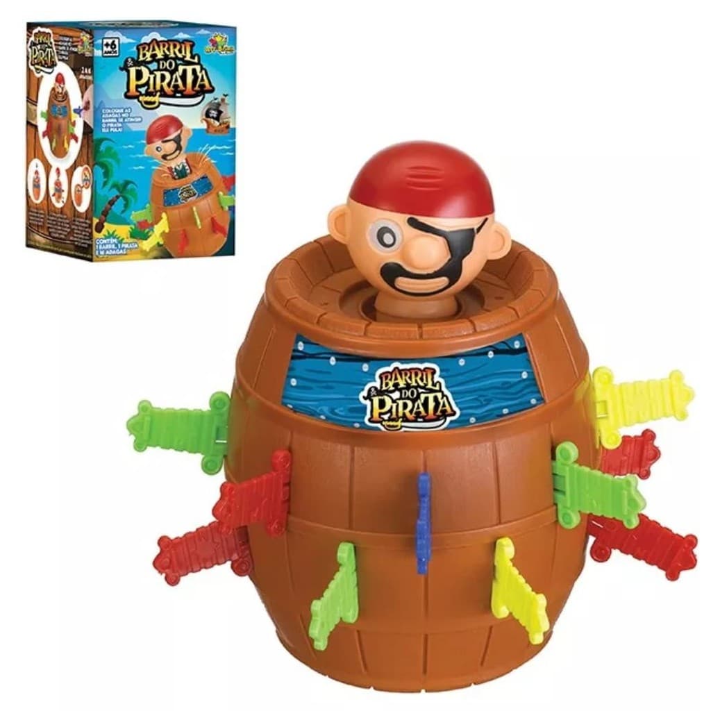 Jogo Barril Do Pirata Brinquedo Infantil Pula Pirata Médio - Envio Imediato -