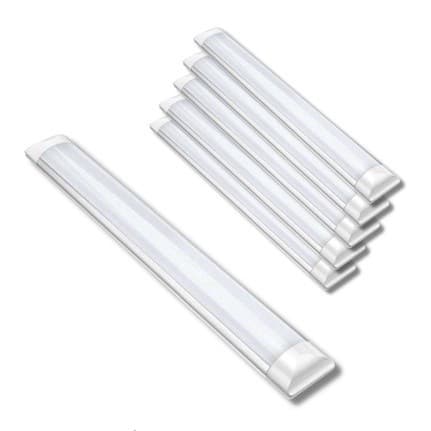 Kit 5 Luminaria led slim 40w 120cm 6500K  linear sobrepor calha Preto/Branco