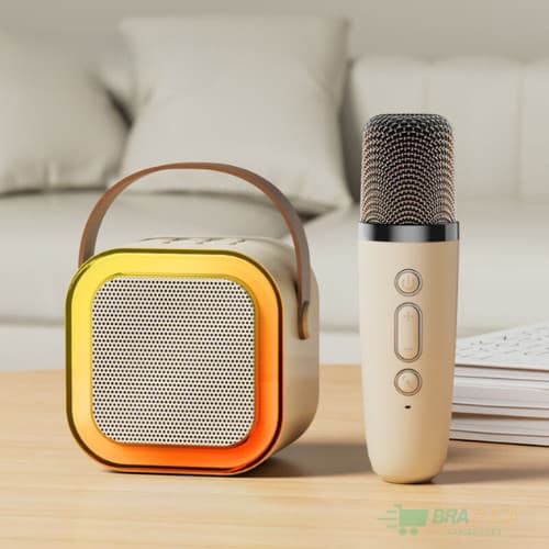 Caixa De Som Microfone KARAOKE K12 Infantil Bluetooth 1 microfone